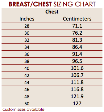 Polar Chest Size Chart